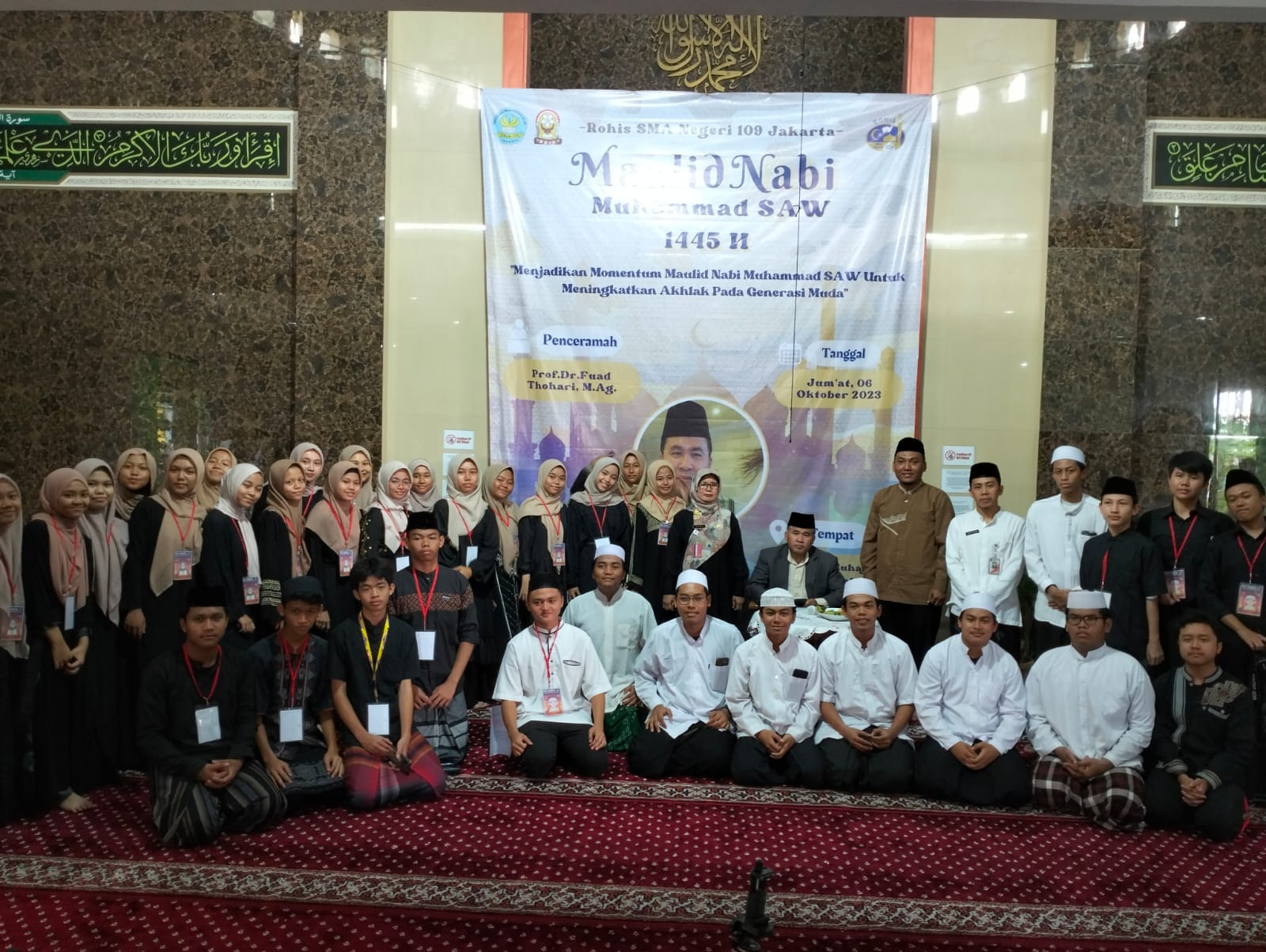 ACARA PERINGATAN MAULID NABI MUHAMMAD SAW 1445 H/2023 M DI SMA NEGERI 109 JAKARTA